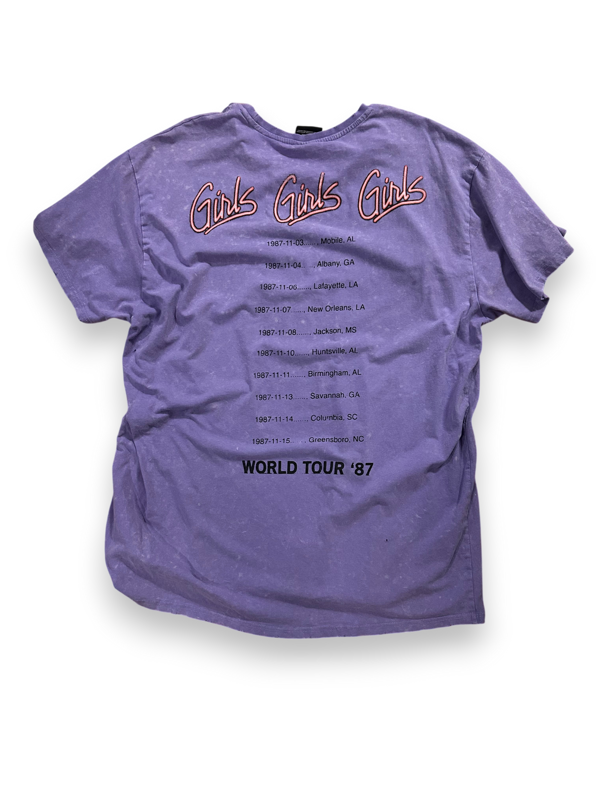 Motley Crue 1987 Girls Girls Girls Tour - Tee Shirt