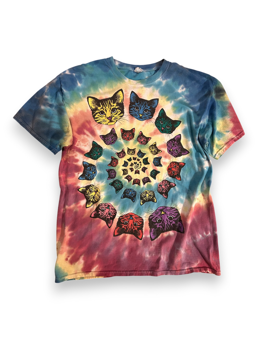 Psychedelic Cat - Tie Dye Tee Shirt